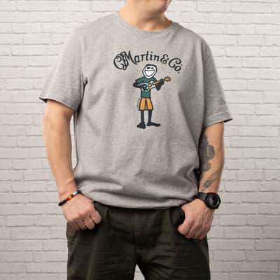 Martin Guitars Life is Good, Ukulele Logo Tee Shirt, Charcoal- Small image 2