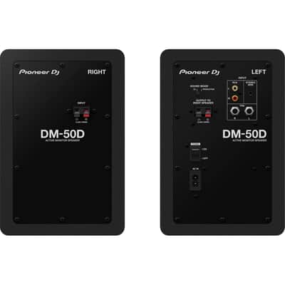Pioneer DM-50D Active 5" Desktop Monitor and DJ Speakers (Black) with Professional Graded TRS to TRS Cables and Foam Isolation Pads image 2