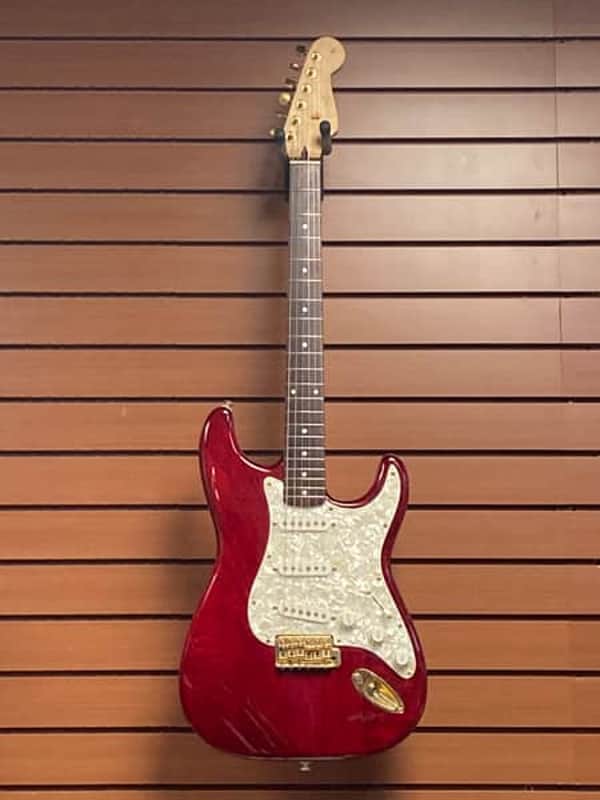 Squier Pro Tone Stratocaster with Rosewood Fretboard in Crimson Red Transparent 1997 image 1