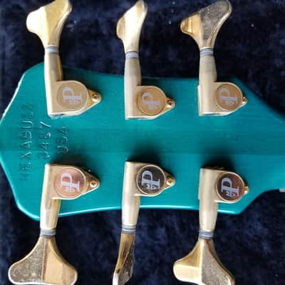 Pedulla MVP-6 Hexabuzz Fretless 6 String Left-Handed 1993 Green/Blue image 5