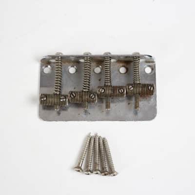 1965-1966 Vintage Fender Jazz Bass Chrome BRIDGE w/Original Screws 1960's 1962 1963 1964 1967 1968 Precision Telecaster Guitar image 1