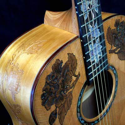 Blueberry  Handmade Dreadnought Acoustic Guitar Floral Motif - Built to Order image 3