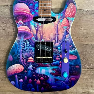 Psychedelic Magic Mushroom Telecaster Custom Build. image 2