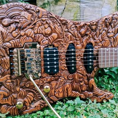 Hand-Carved Custom Electric Guitar “Empire Motif” | Artistic Engraving & Custom Inlay | Korean Hardware | Made to Order image 2