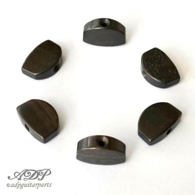 6 Large Ebony Buttons for Schaller style Tuners image 4