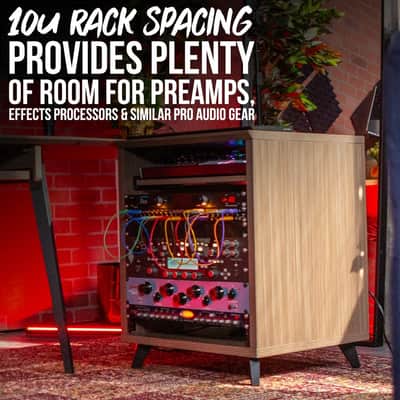 Gator 10U Recording Studio Effects Rack Desk Table Cabinet Brown image 6
