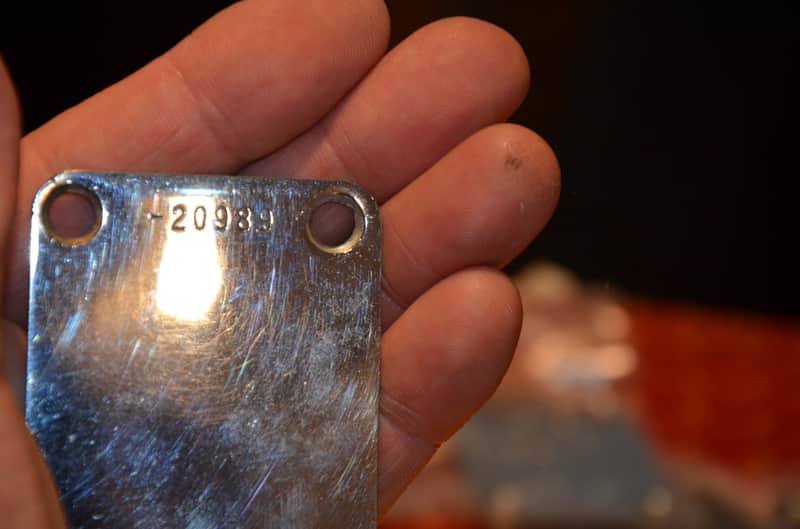 Fender 1957 original real vintage neck plate=Stratocaster/Telecaster/Precision Bass=extremely rare! image 1