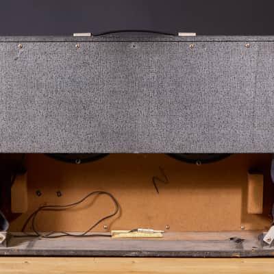 1963 Silvertone 1484 Twin Twelve Tube Amplifier Head and 2x12 Cab with original Jensen C12Q C7506 2 Speakers image 14
