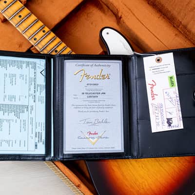 Fender Custom Shop '58 Telecaster Journeyman Relic Sunburst w/ V Neck, Figured Ash Body image 15