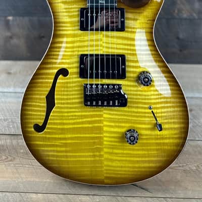 PRS Wood Library Custom 24 Semi-Hollow Flame Maple 10 Top Korina Body/Neck Ebony FB - Livingston Lemondrop 394891 image 8