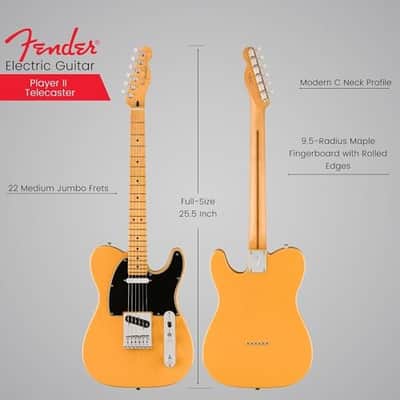 Fender Player II Telecaster Electric Guitar - Butterscotch Blonde with Maple Fingerboard image 7