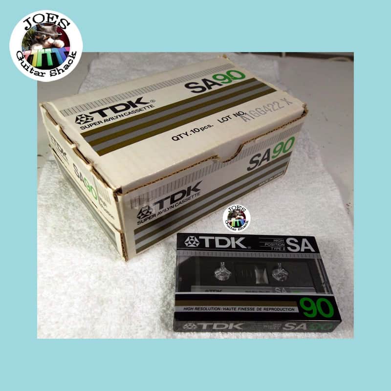 1984 TDK SA-90 Gold / Silver Type II CRO2 High Position Box of 10 Cassette Tapes 90 Mins New Sealed NOS Made in Japan! image 1