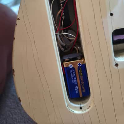High End Vintage Fernandes TEJ-85 Telecaster Type Guitar MIJ Japan Lawsuit Era - Olympic White, Natural Relic image 25