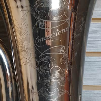 Concertone 3 Valve Eb Bass Tuba 1920's Silver Plating image 2