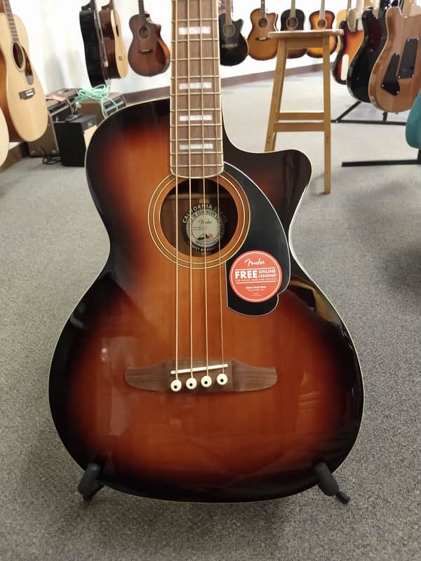 New Fender Kingman Acoustic-Electric Bass Guitar - Shaded Edge Burst with Deluxe Gigbag image 1