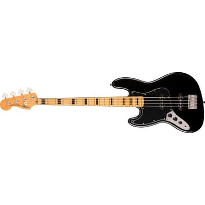 Squier Classic Vibe 70s Jazz Bass, Black, Left-Handed, Maple Fingerboard image 1