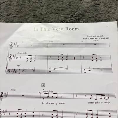 Vintage 1970s Sheet Music In This Very Room by Ron Harris Music Book -Used image 6