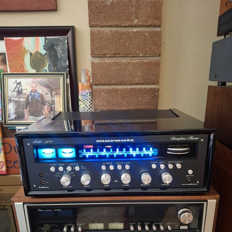 Rare Black Faceplate Marantz 2270, Completely Restored, Full Recap, Handmade Black Lacquer Case, Minty!