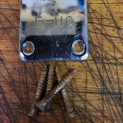 Vintage 1960's Teisco Del Ray E-110 Neck Plate and Screws Japan Luthier Parts image 2