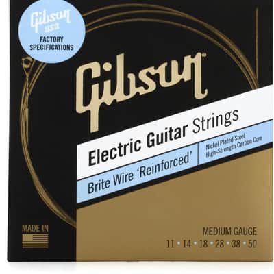 Gibson Accessories SEG-BWR11 Brite Wire 'Reinforced' Electric Guitar Strings - .011-.050 Medium image 1