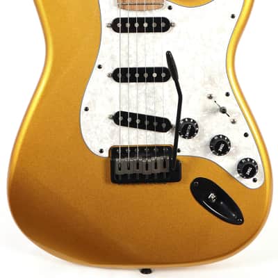 All Music Inc. Collection Custom Gold Sparkle Block Inlay Strat Electric Guitar image 1