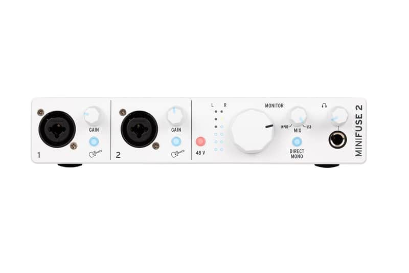 Arturia - MiniFuse 2 - Compact USB Audio & MIDI Interface with Creative Software for Recording, Production, Podcasting, Guitar - White image 1