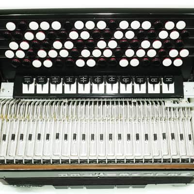 Weltmeister Grandina Button Accordion 120 Bass, made in Germany, 5 Row Bayan B Griff, Straps and Case, 2738 image 14