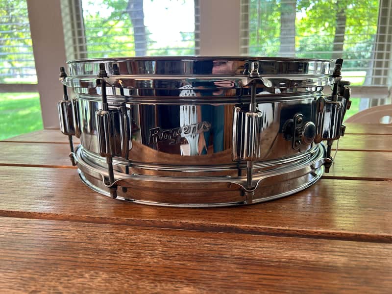 Vintage ROGERS 5"X14" Dyna-Sonic Snare Drum 1969-75 COB (Chrome over Brass) Fullerton image 1