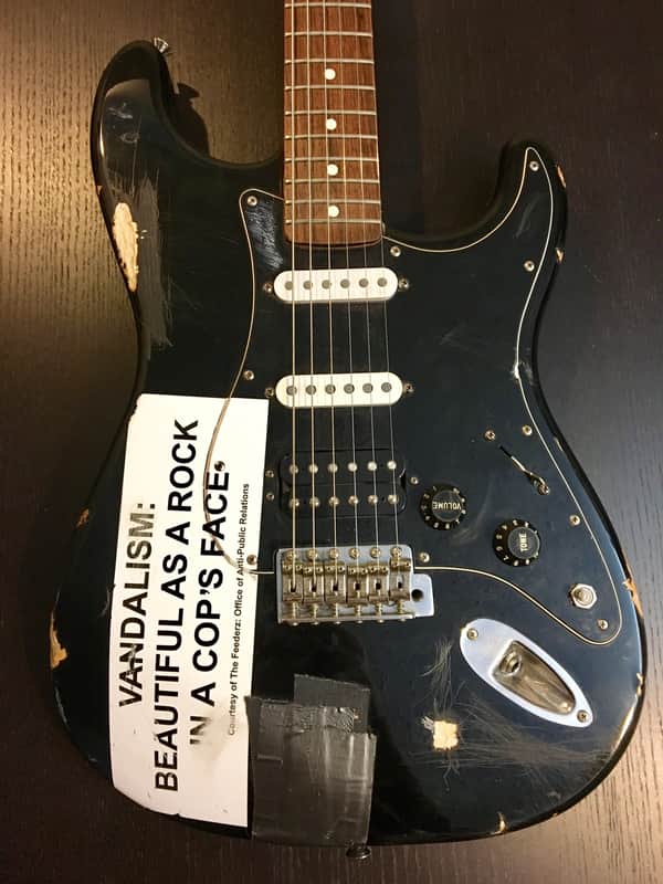 Fender Vandalism Stratocaster Kurt Cobain Black | Reverb