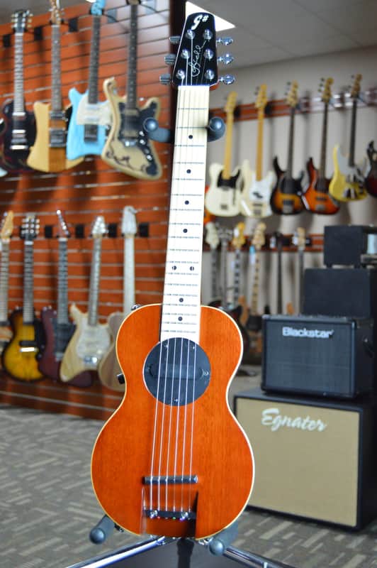 G-Sharp OF-1 Travel Guitar, Natural Mahogany (g# tuning, comes w/ gig bag) image 1