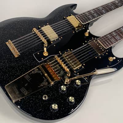 Bell & Hern  Custom Doubleneck 6/12 2019 Black Galaxy Sparkle image 1