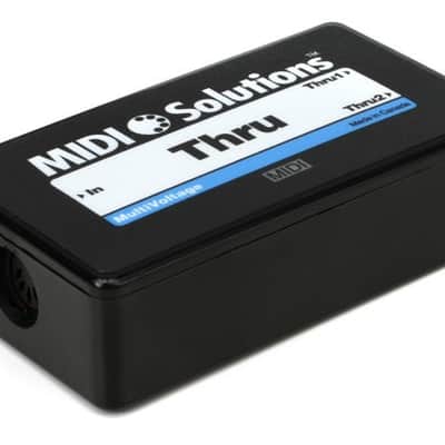 MIDI Solutions MultiVoltage Thru 1-in 2-out MIDI Through Box image 2