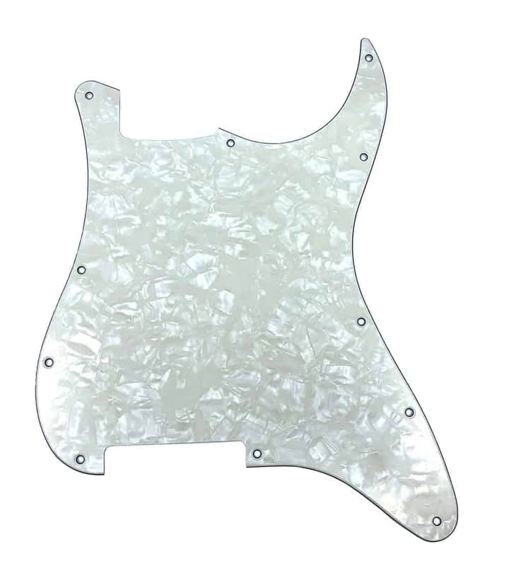Solo ST Style 11 Hole Blank Pickguard - 3-Ply Vintage Pearl---3-ply-vintage-pearl image 1