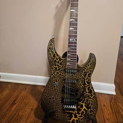 Kramer American Pacer Custom 1 1986 - Yellow and black crackle image 2