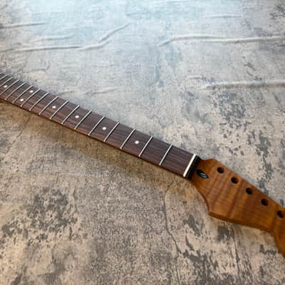 BMC Guitar 5AAAAA FLAME MAPLE Neck Strat® Stratocaster® 22 Fret Roasted With Rosewood Fingerboard Nitro Lacquer 9.5 Radius  STFRM5A #4 image 1