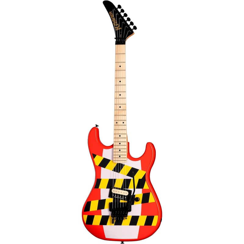 Kramer Baretta Custom Graphics Danger Zone Warning Tape on White Red image 1