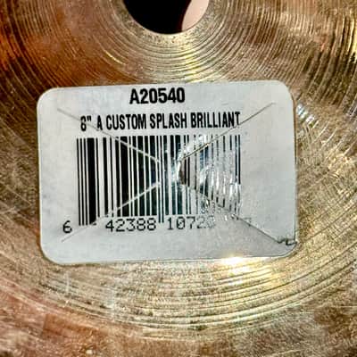 Zildjian 8" A Custom Splash Cymbal A20540 Brilliant image 6