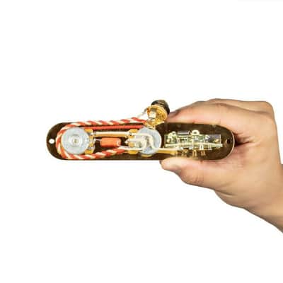 920D Custom T3W-G Upgraded Replacement 3 Way Control Plate Tele Guitar, Gold image 2