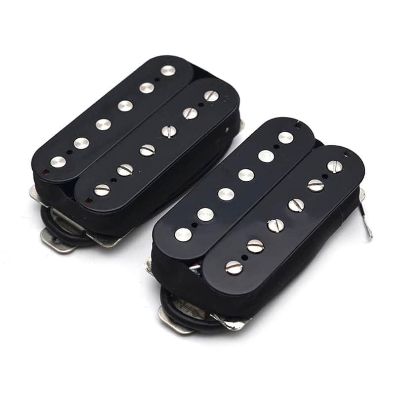 Alnico 5 Humbucker Pickup Double Coil Electric Guitar Pickups Set with Neck and Bridge with Prewired and Screws Parts Accessories Kit Black image 1