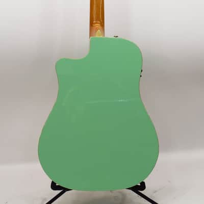Fender Sonoran SCE Acoustic Guitar, Surf Green w/ Matching Headstock image 10