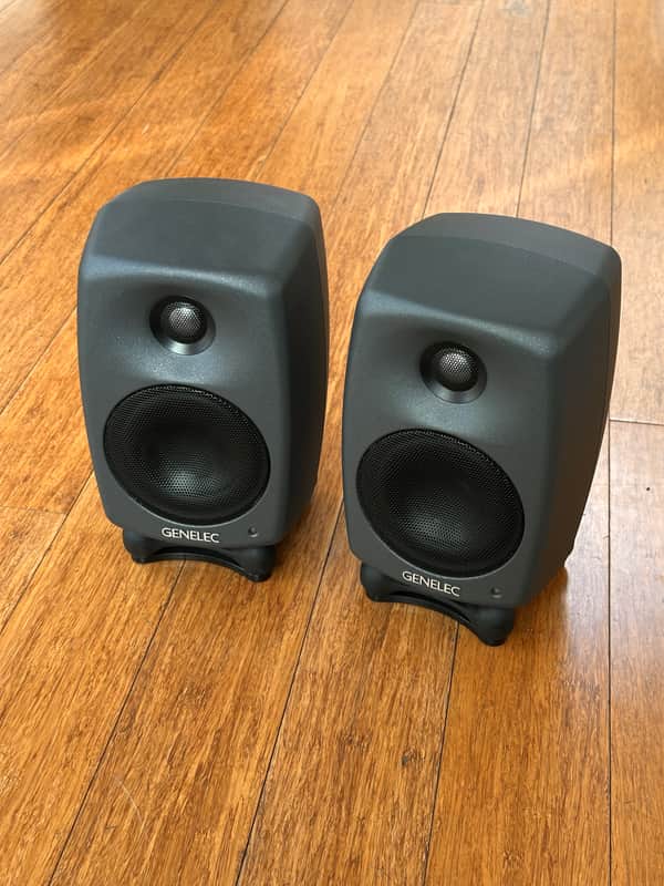 Genelec 8320A Pair Room Correcting SAM 4" Nearfield Monitors with GLM 2.0 hardware, mic, and stand mounting plates image 1