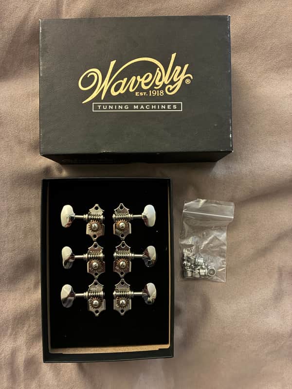 Waverly Tuners Nickel Butterbean knobs for Solid Peghead image 1