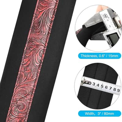 Bass Guitar Strap for Electric Guitar & Bass 3" Wide Guitar Straps Padded Bass Guitar Strap Adjustable Length from 45" to 55" Bass Guitar Straps with Pick Holder 2 Safety Strap Locks & 6 Picks image 3