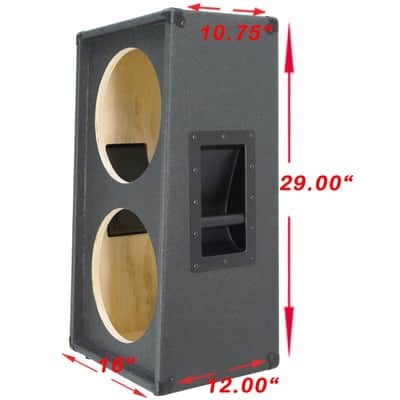 2x12 Vertical Guitar speaker empty cabinet charcoal black tolex US made image 2