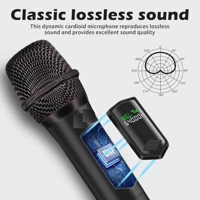 Wireless Microphone Set for Singing, 2.4GHz Rechargeable Handheld Microphones System with Receiver(160 Ft), 4 Pack Cordless Dynamic Mic for Speech & Events, Karaoke Machine, Speaker, PartyBox image 2