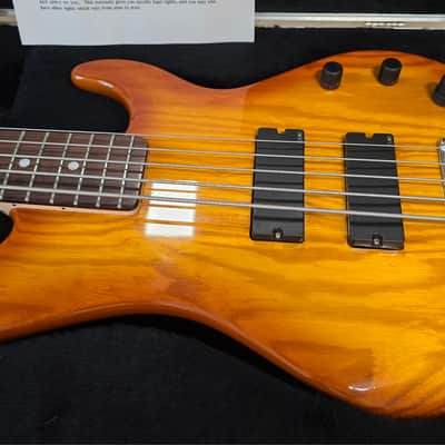 G&L L-5500 USA RARE Bass 5 String Honeyburst EMG American Leo Fender HH Jazz Bass Ash Body LOW SERIAL NUMBER! L5500 Rock Bass Custom Case image 14