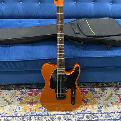 Used Squier Affinity Telecaster HH Electric Guitar w/ Matching Headstock - Metallic Orange w/bag image 1