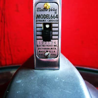 Vintage 1950's Electro-Voice 664 Cardioid Dynamic Microphone Hi Z w 419 model desk stand & cable 676 666 image 7