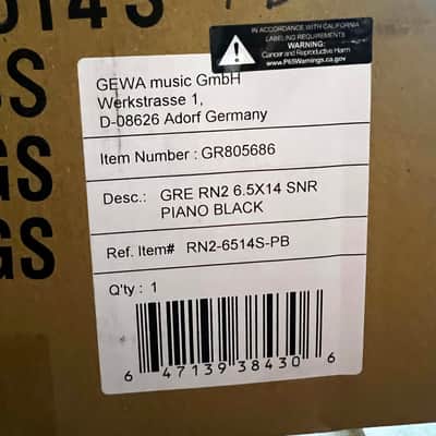 Mint Gretsch RN2-6514S Renown 6.5x14" Snare Drum - Piano Black image 7