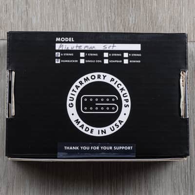 Guitarmory Minuteman 6-String Humbucker Guitar Pickup Set, Black w/ Black Poles image 3